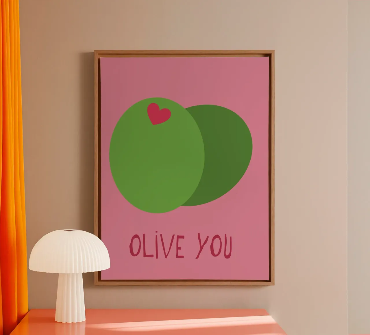 Olive You tela con Cornice a cassetta da LisaArtes
