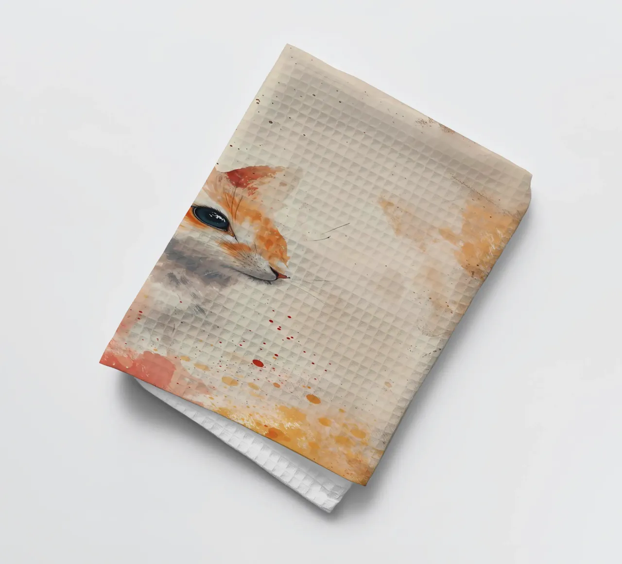 Aquarelle Squirrel Gaze - Contemplative Art tea towel by Manh beo