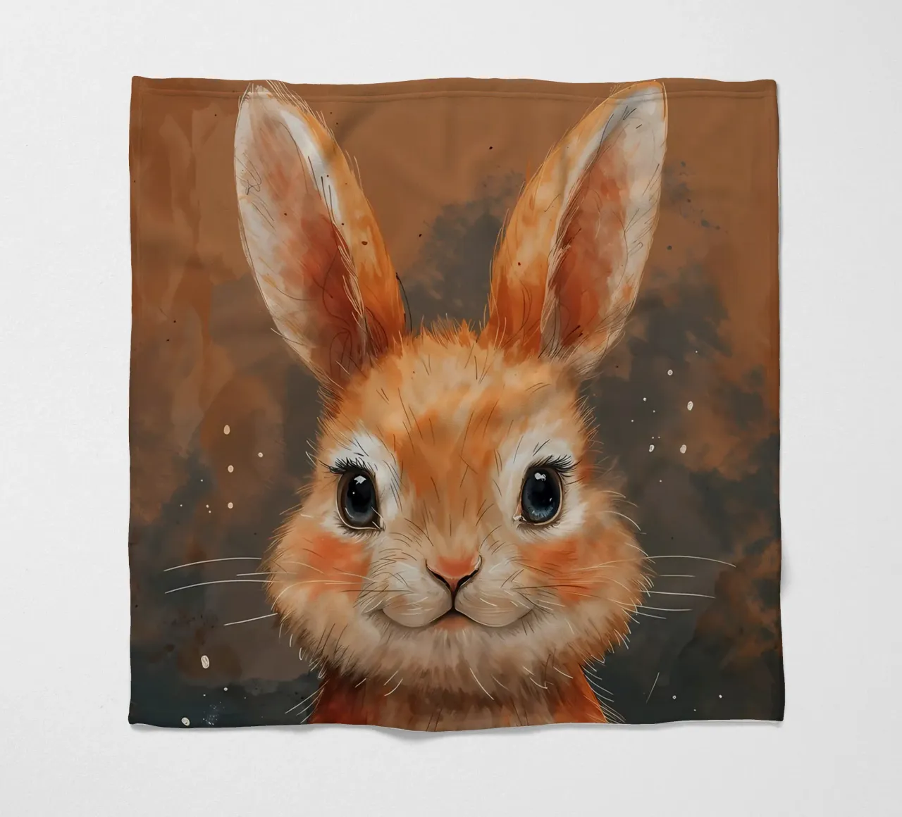 Charm Auburn Bunny_ Gioia in acquerello coperta in pile da Manh beo