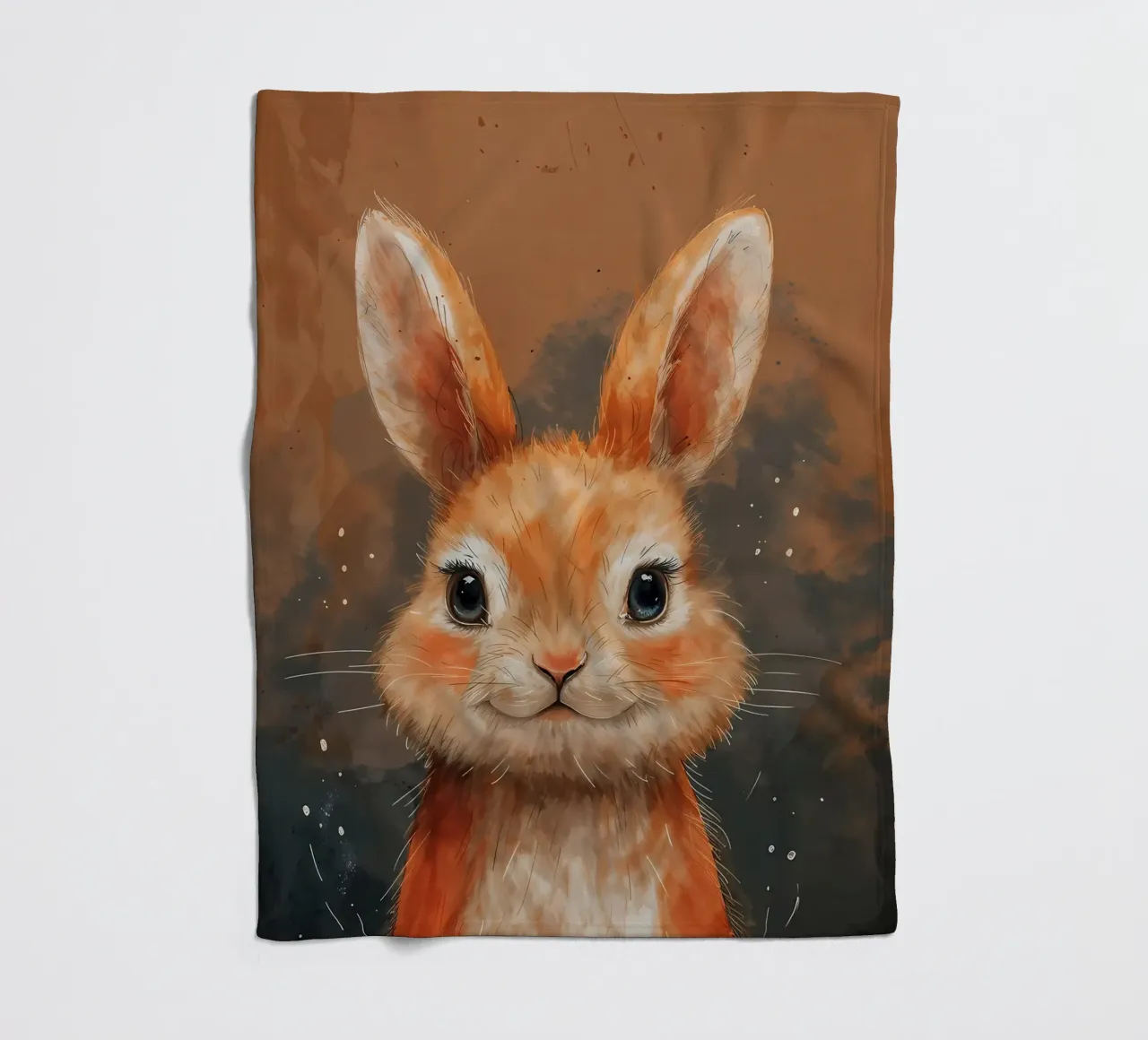 Charm Auburn Bunny_ Gioia in acquerello coperta in pile da Manh beo