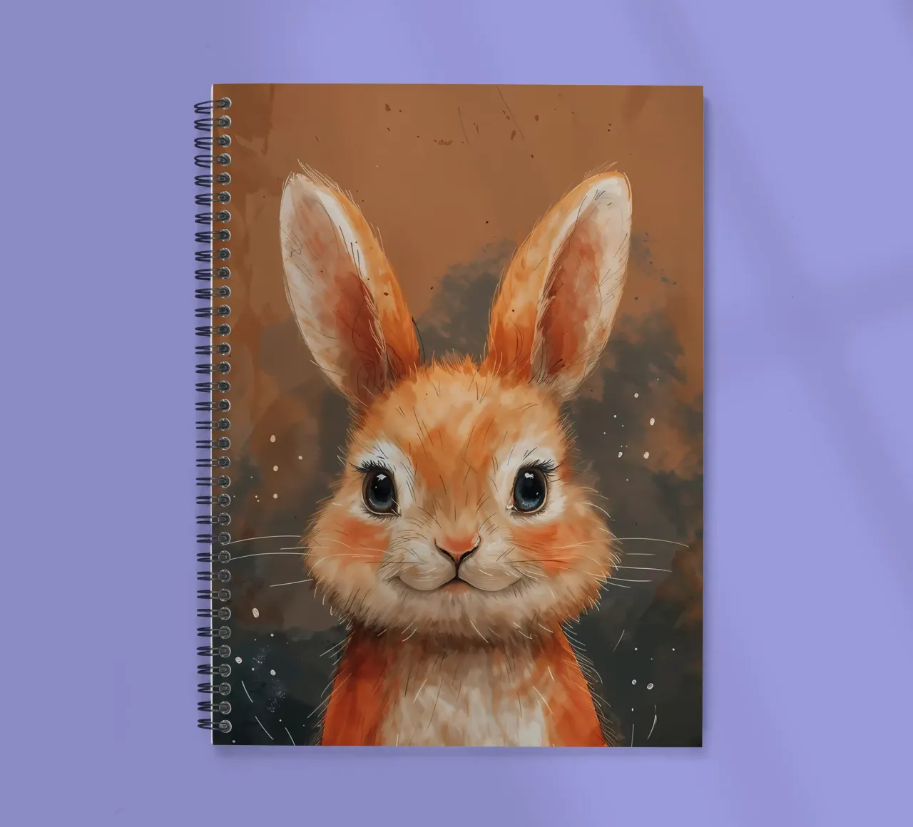 Auburn Bunny Charm_ Joy in Watercolor spiral notebook by Manh beo