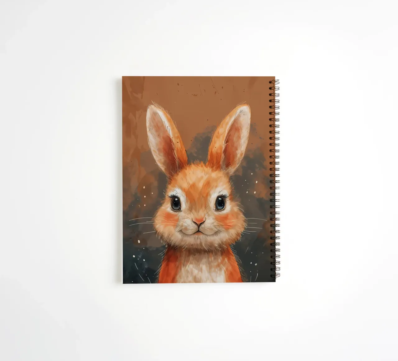 Auburn Bunny Charm_ Joy in Watercolor spiral notebook by Manh beo