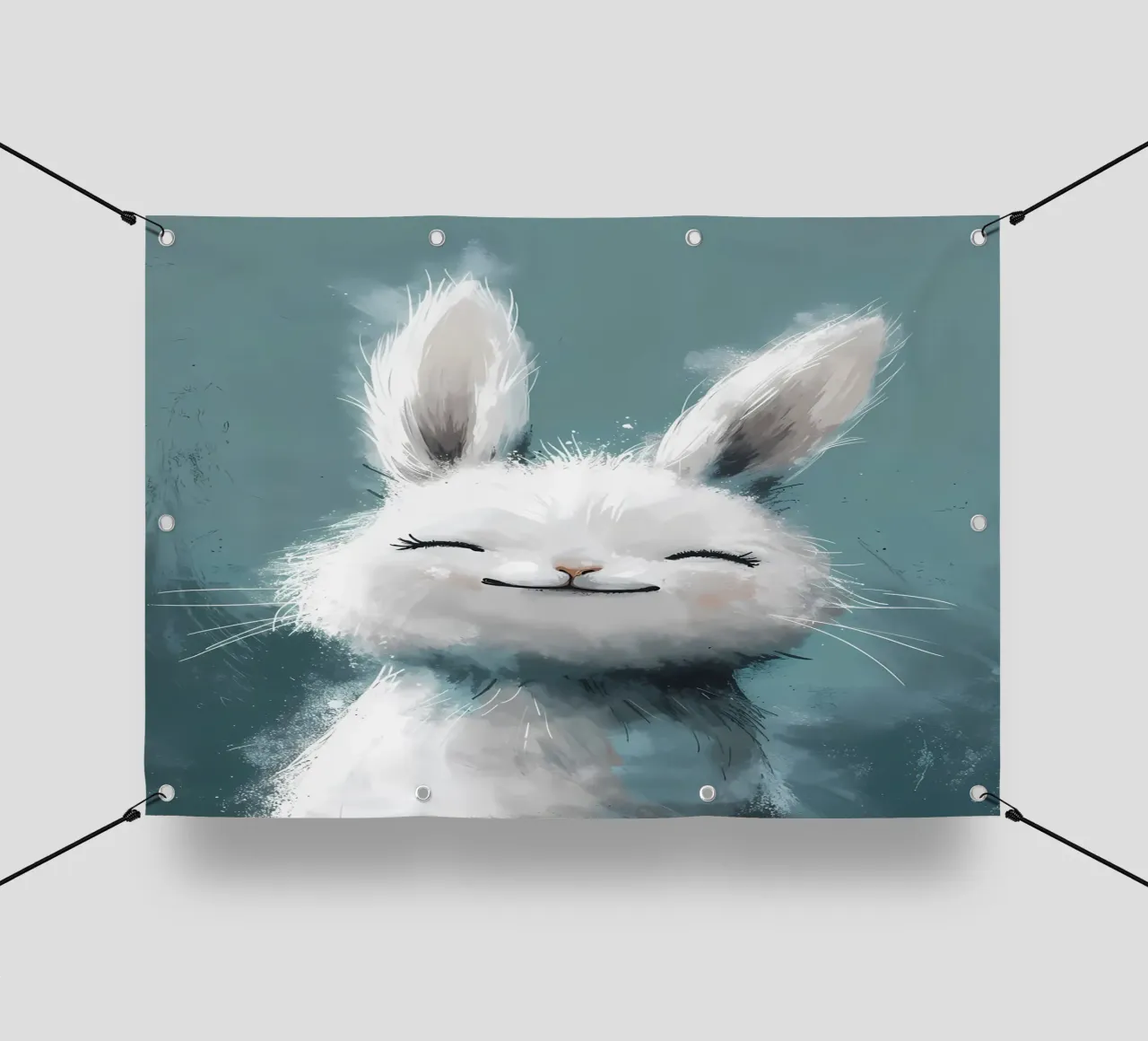Blissful Bunny_ Sorrisi sereni in colori pastello telo in pvc da Manh beo