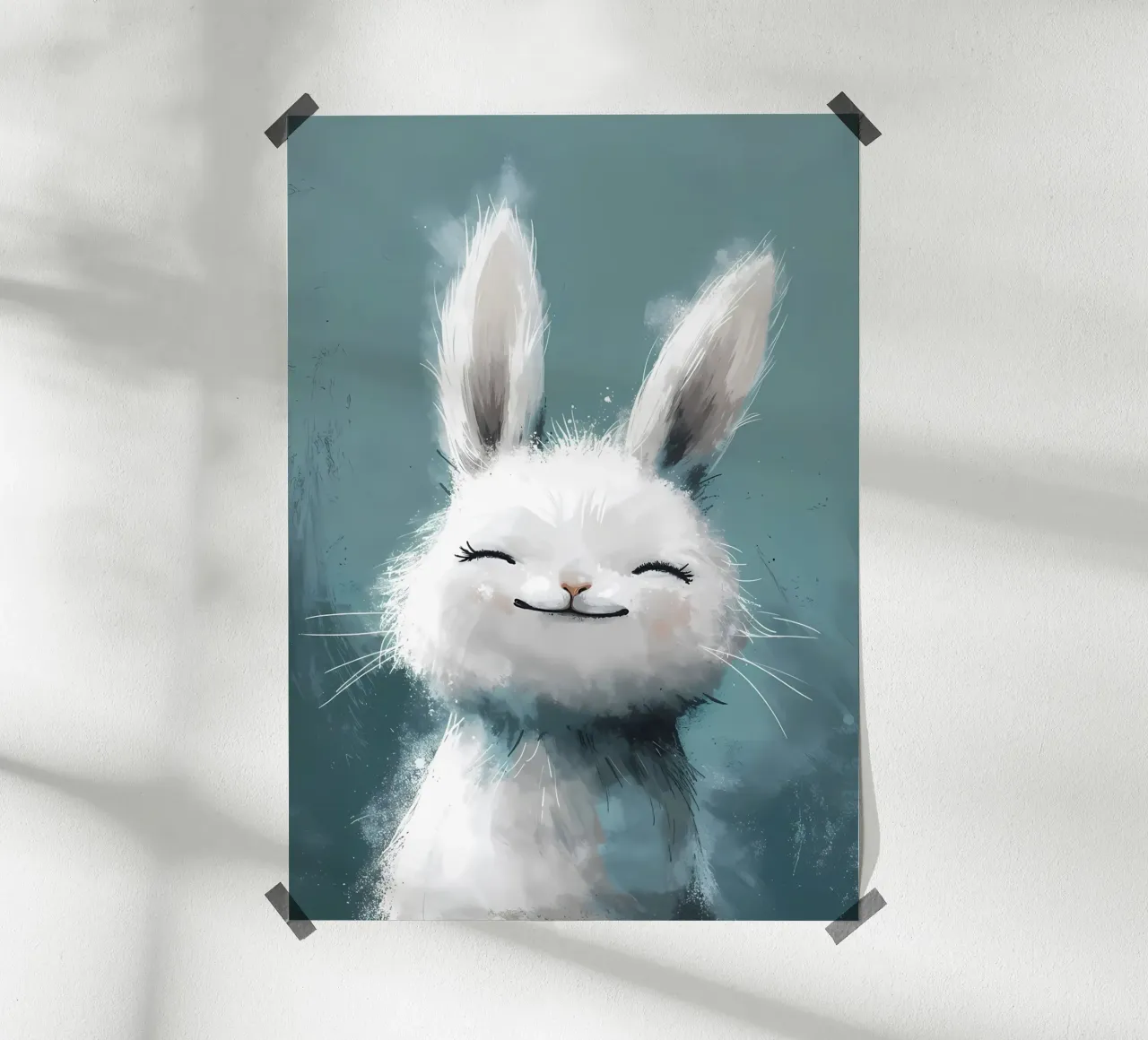 Blissful Bunny_ Serene Smiles in Pastel hahnemühle by Manh beo