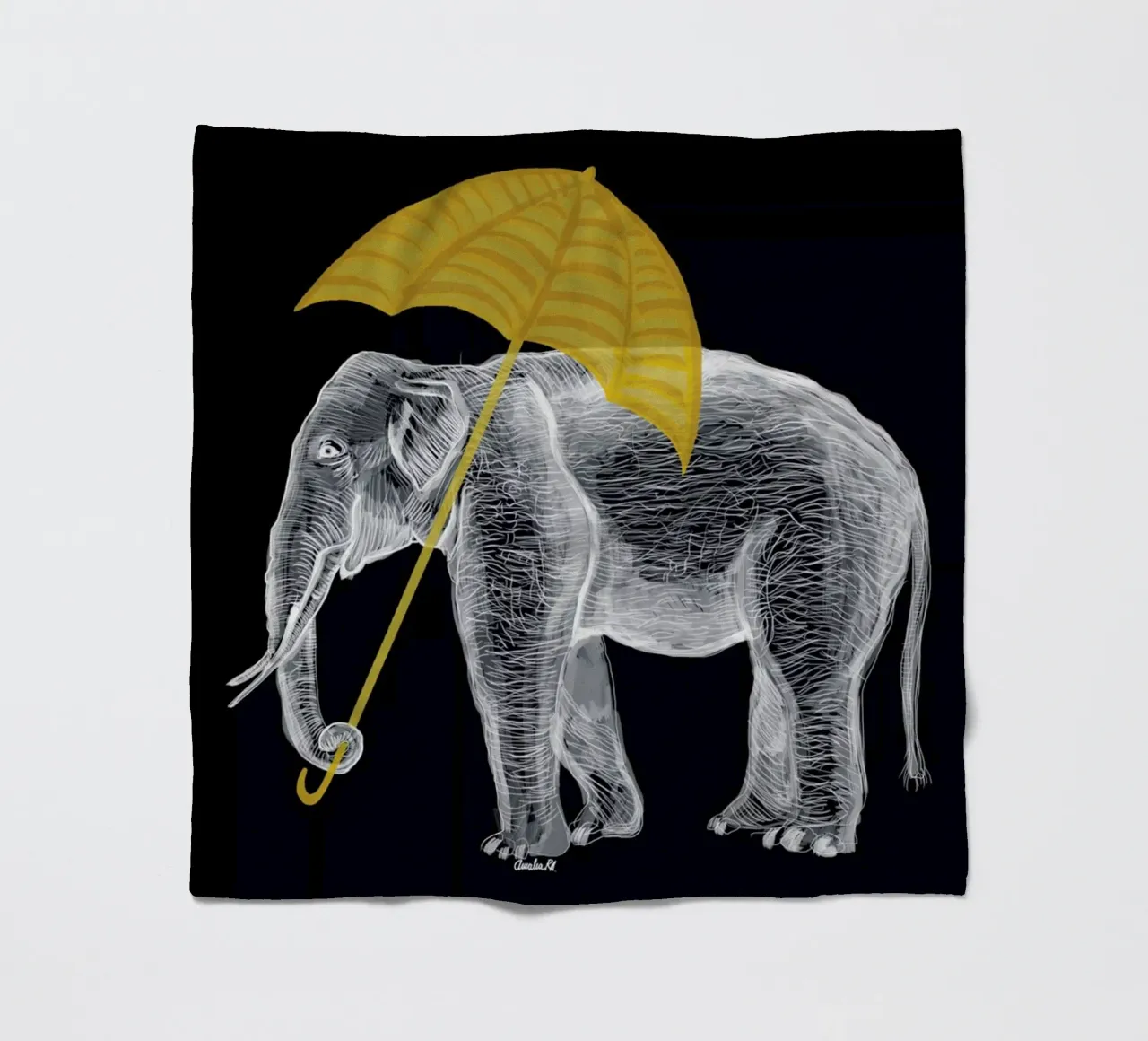 Elephant with Umbrella coperta in pile da Amalia Restrepo