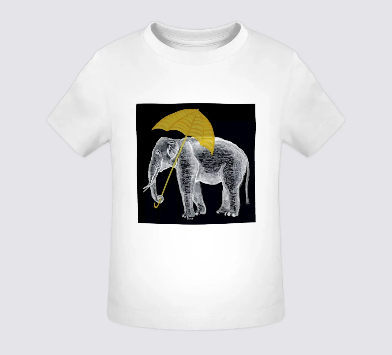 Elephant with Umbrella maglietta neonato da Amalia Restrepo