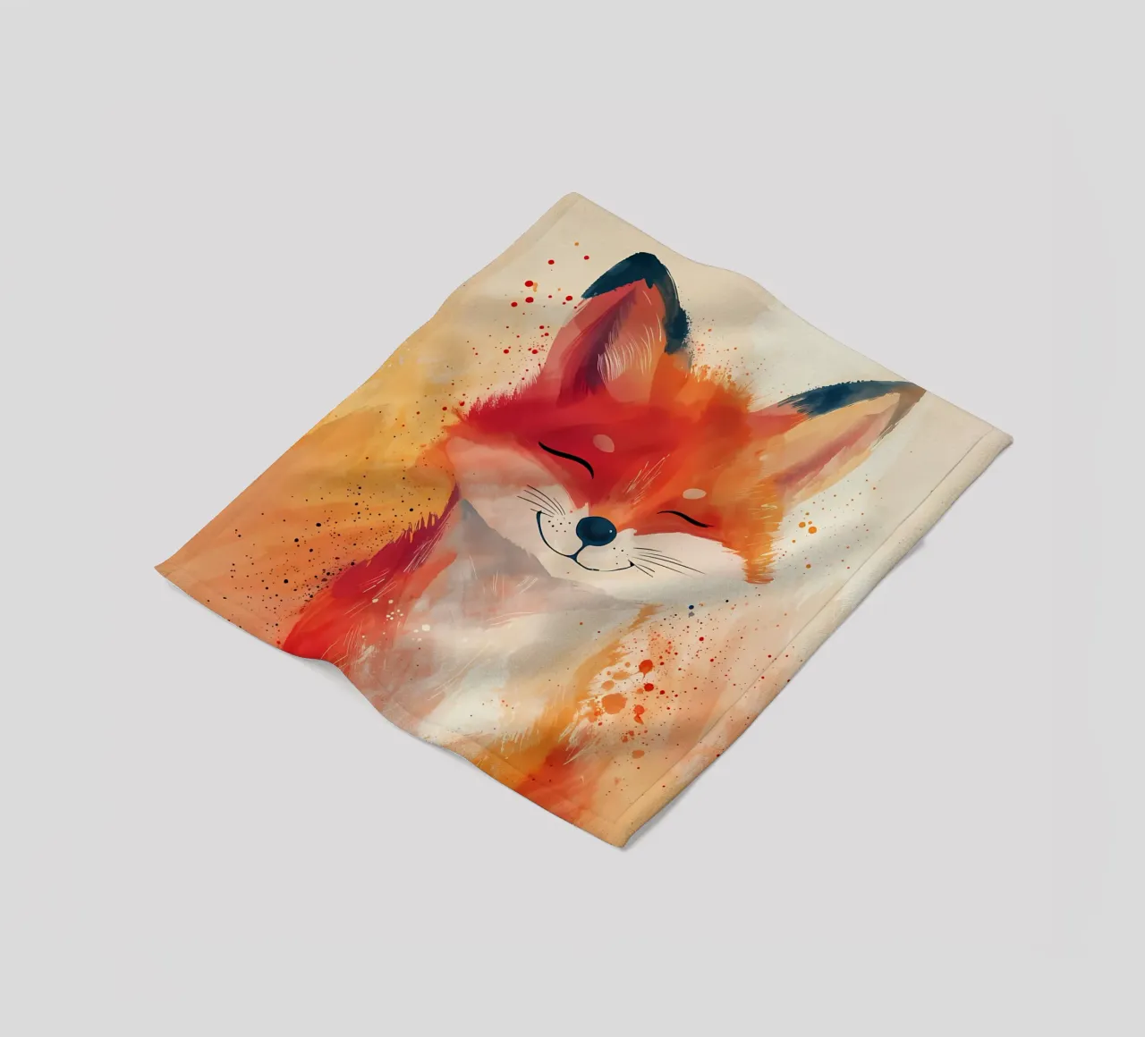 Glückseliges Fuchsgrinsen Fleecedecke von Manh beo