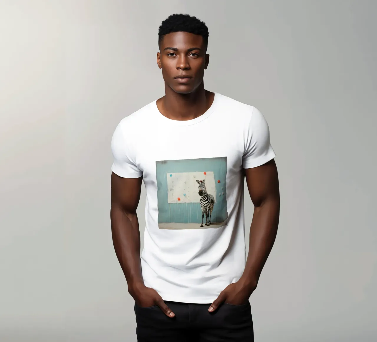 Zebra minimale 4 t-shirt da Minimal Animal Art
