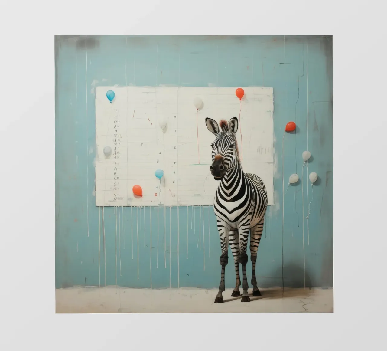 Zebra minimale 4 pellicola backlit da Minimal Animal Art