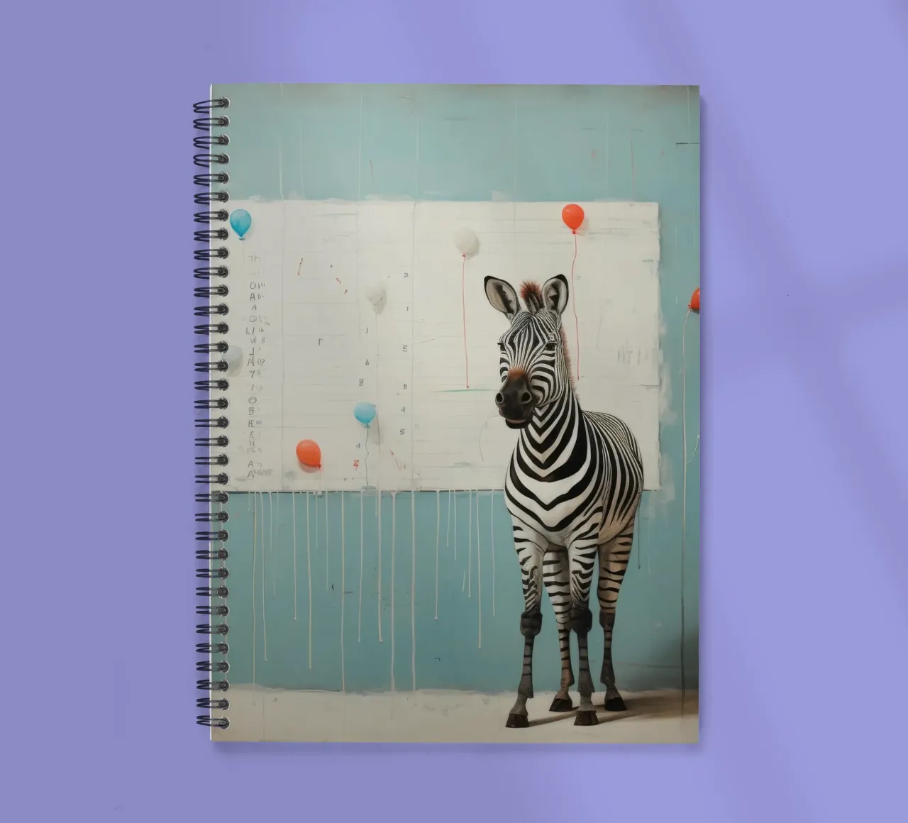 Minimal Zebra 4 spiral notebook by Minimal Animal Art