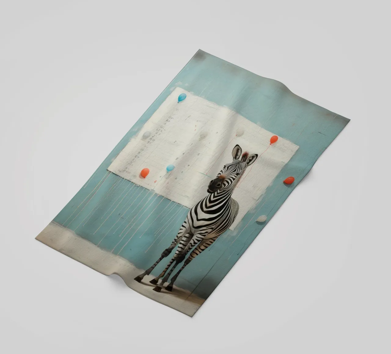 Zebra minimale 4 telo mare da Minimal Animal Art