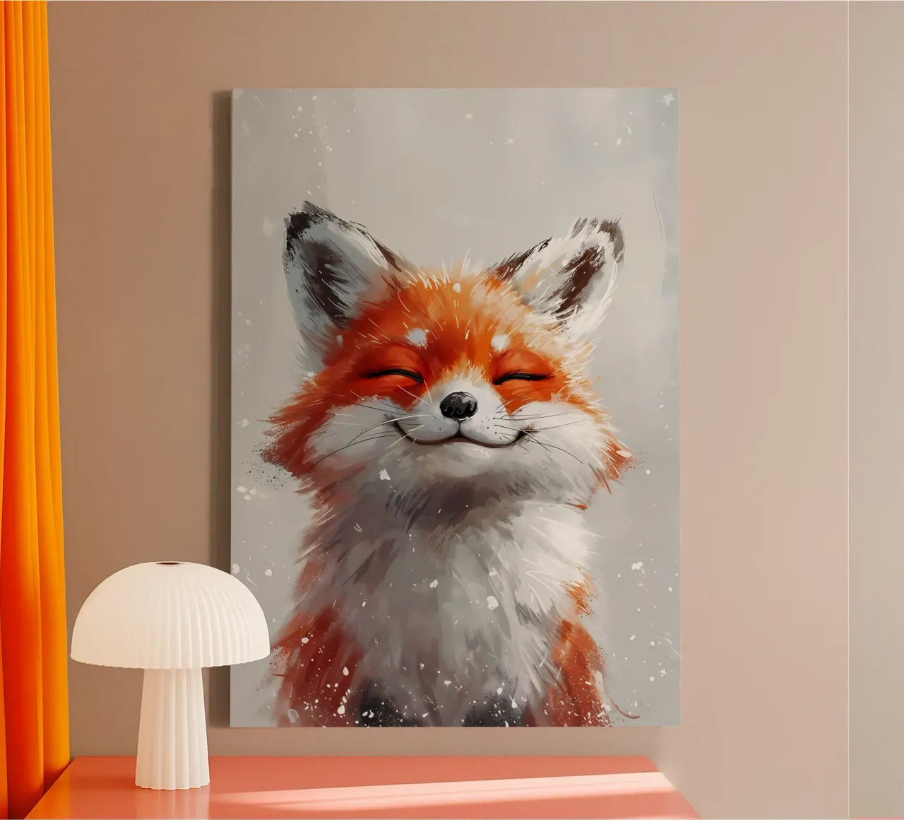 Blissful Fox Smile canvas by Manh beo