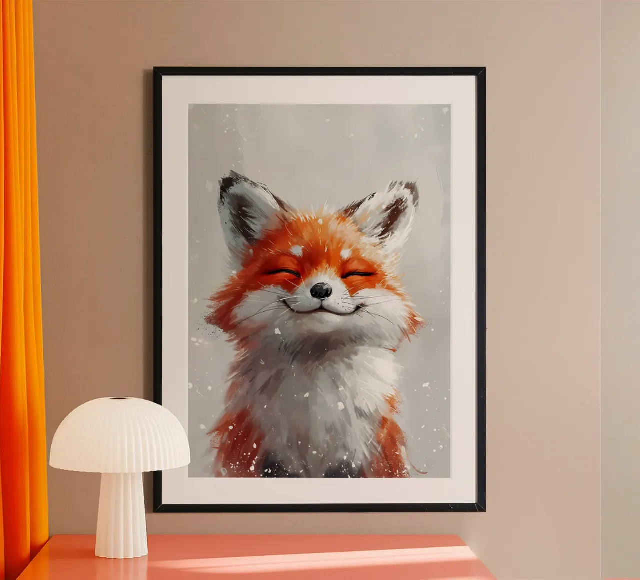 Glückseliges Fuchslächeln Hahnemühle von Manh beo