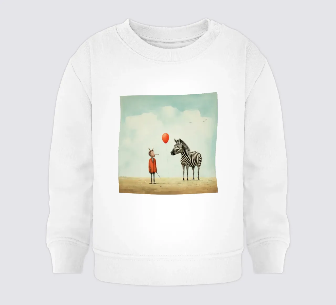 Minimal Zebra 1 baby sweatshirt by Minimal Animal Art