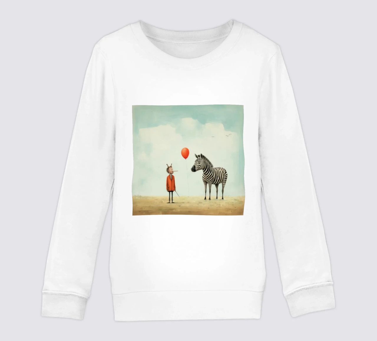 Zebra minima 1 felpa bambino da Minimal Animal Art