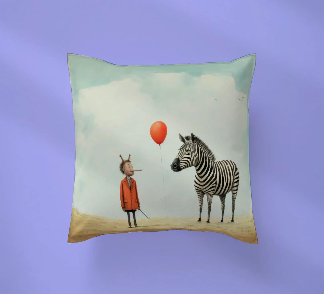 Zebra minima 1 cuscino da Minimal Animal Art