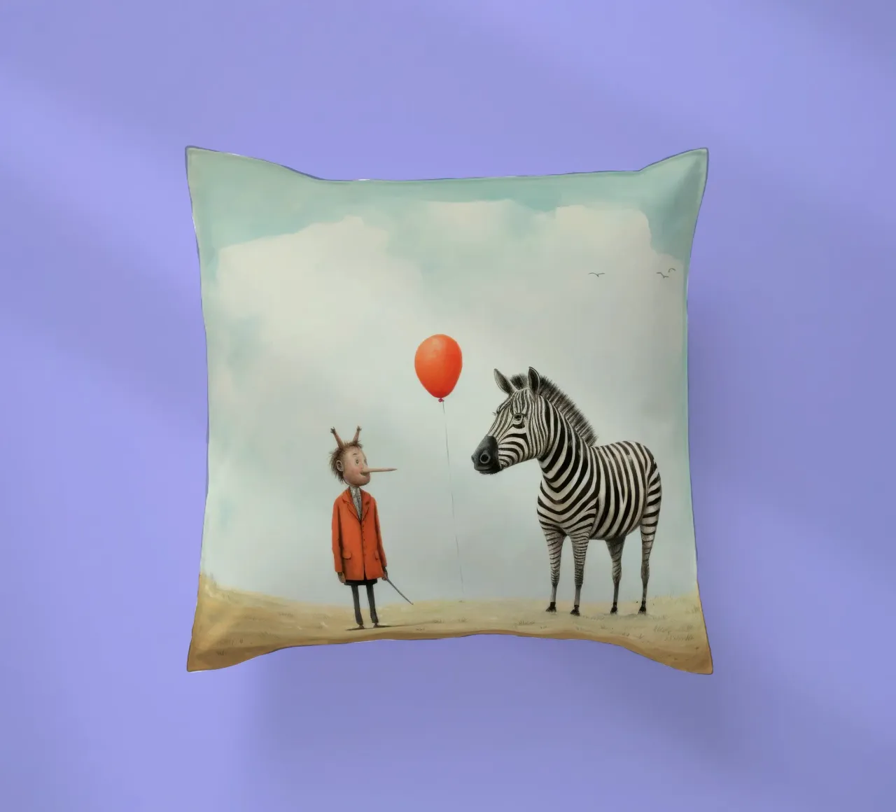 Zebra minima 1 cuscino da Minimal Animal Art