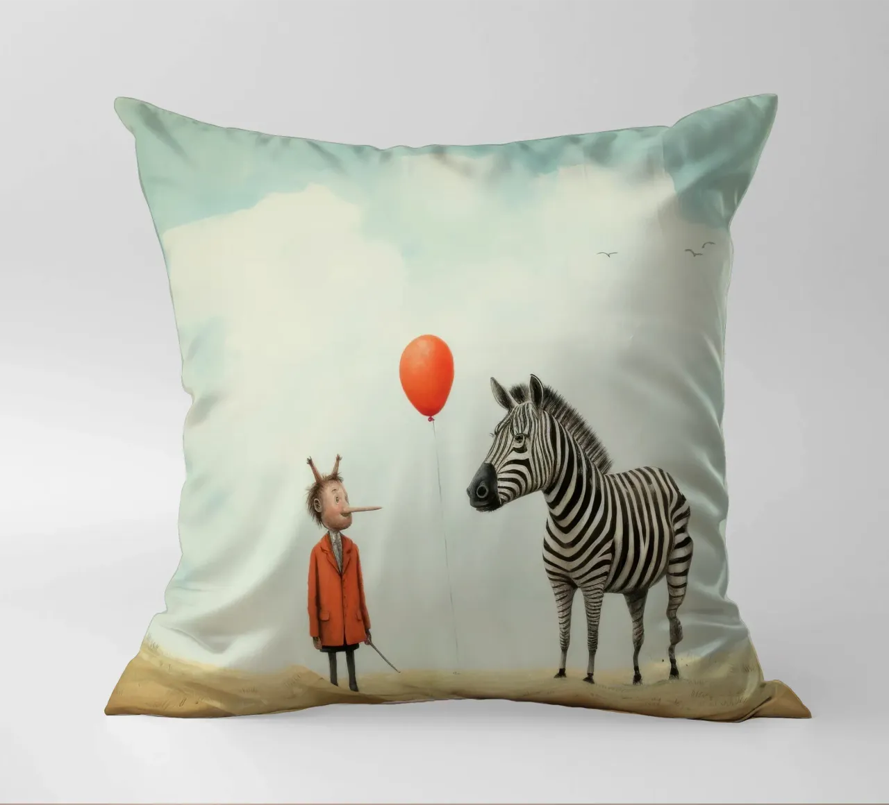 Cebra mínima 1 cojín de Minimal Animal Art