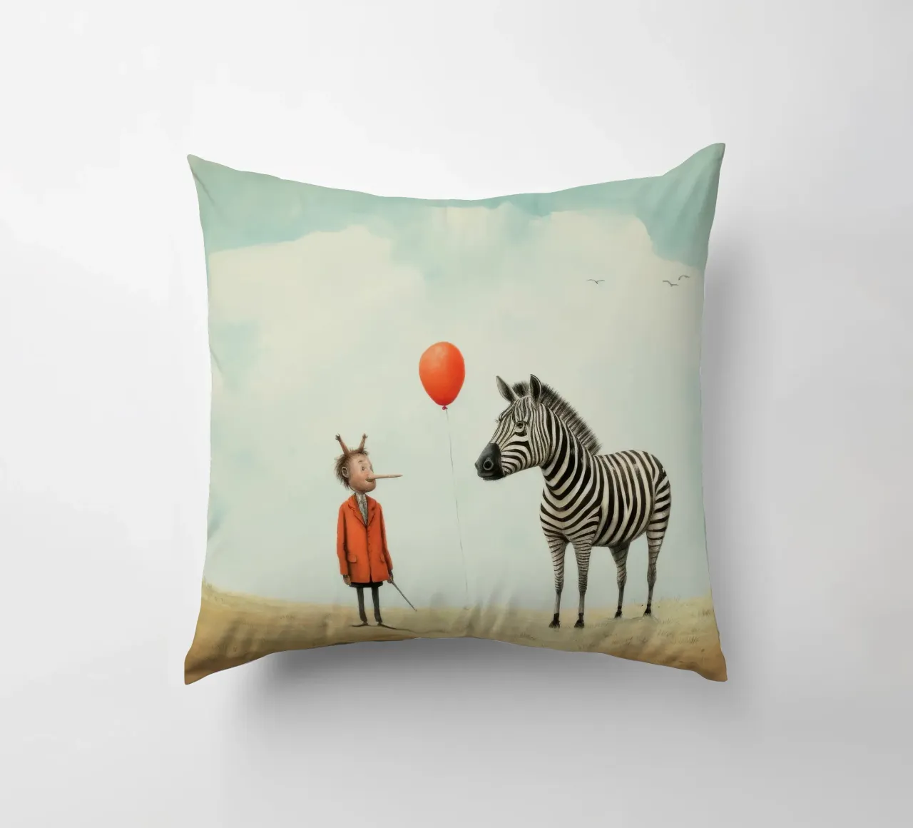 Cebra mínima 1 cojín de Minimal Animal Art