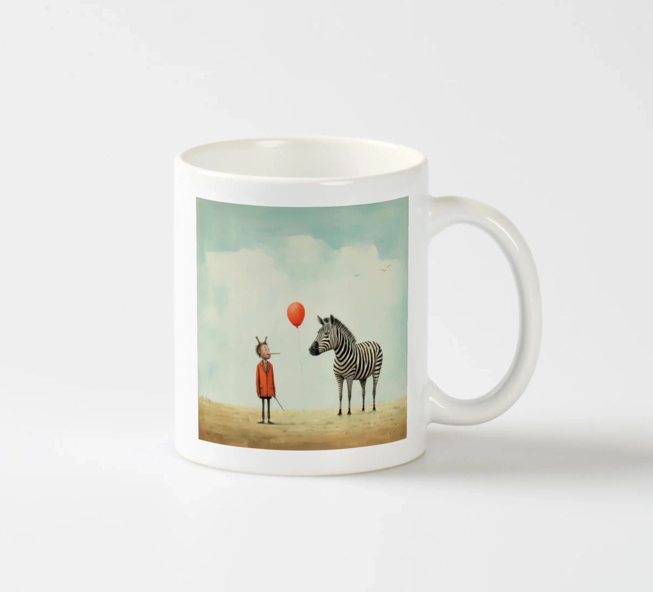 Zebra minima 1 tazza in ceramica da Minimal Animal Art