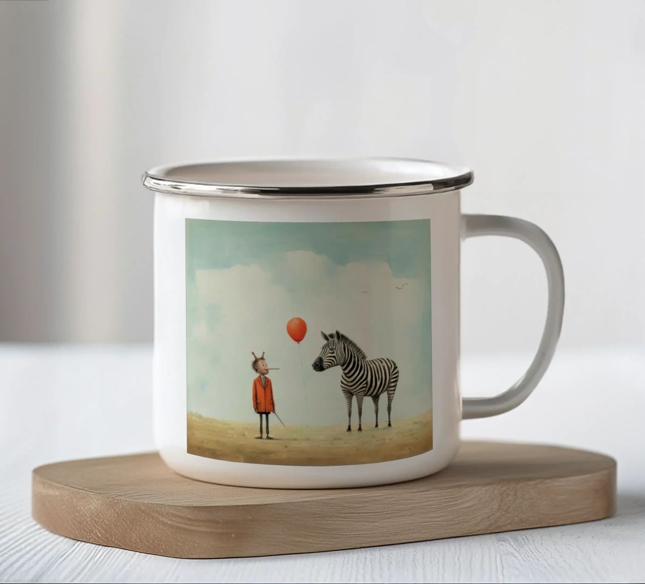 Zebra minima 1 tazza in smalto da Minimal Animal Art