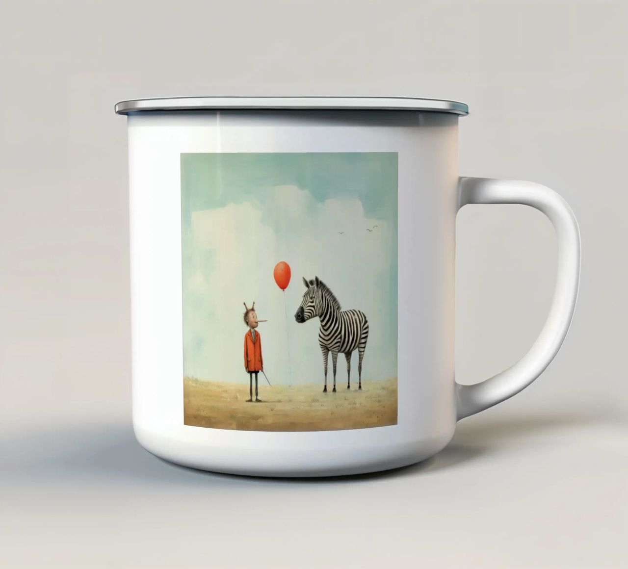 Zebra minima 1 tazza in smalto da Minimal Animal Art