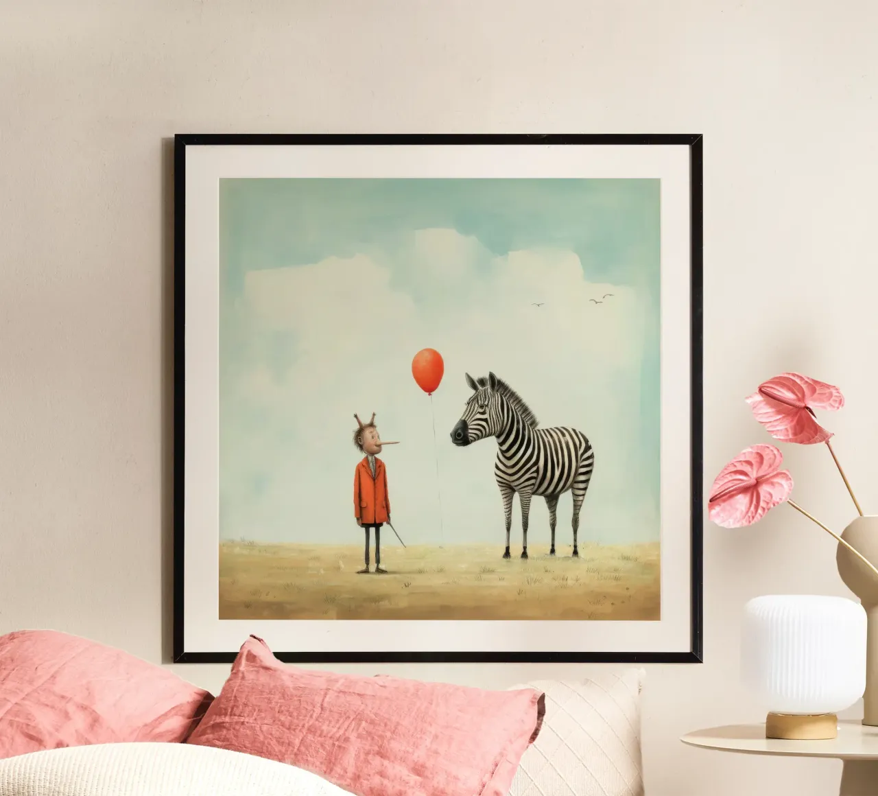 Zebra minima 1 poster da Minimal Animal Art