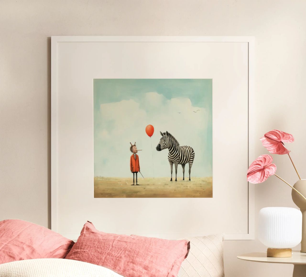 Zebra minima 1 poster da Minimal Animal Art