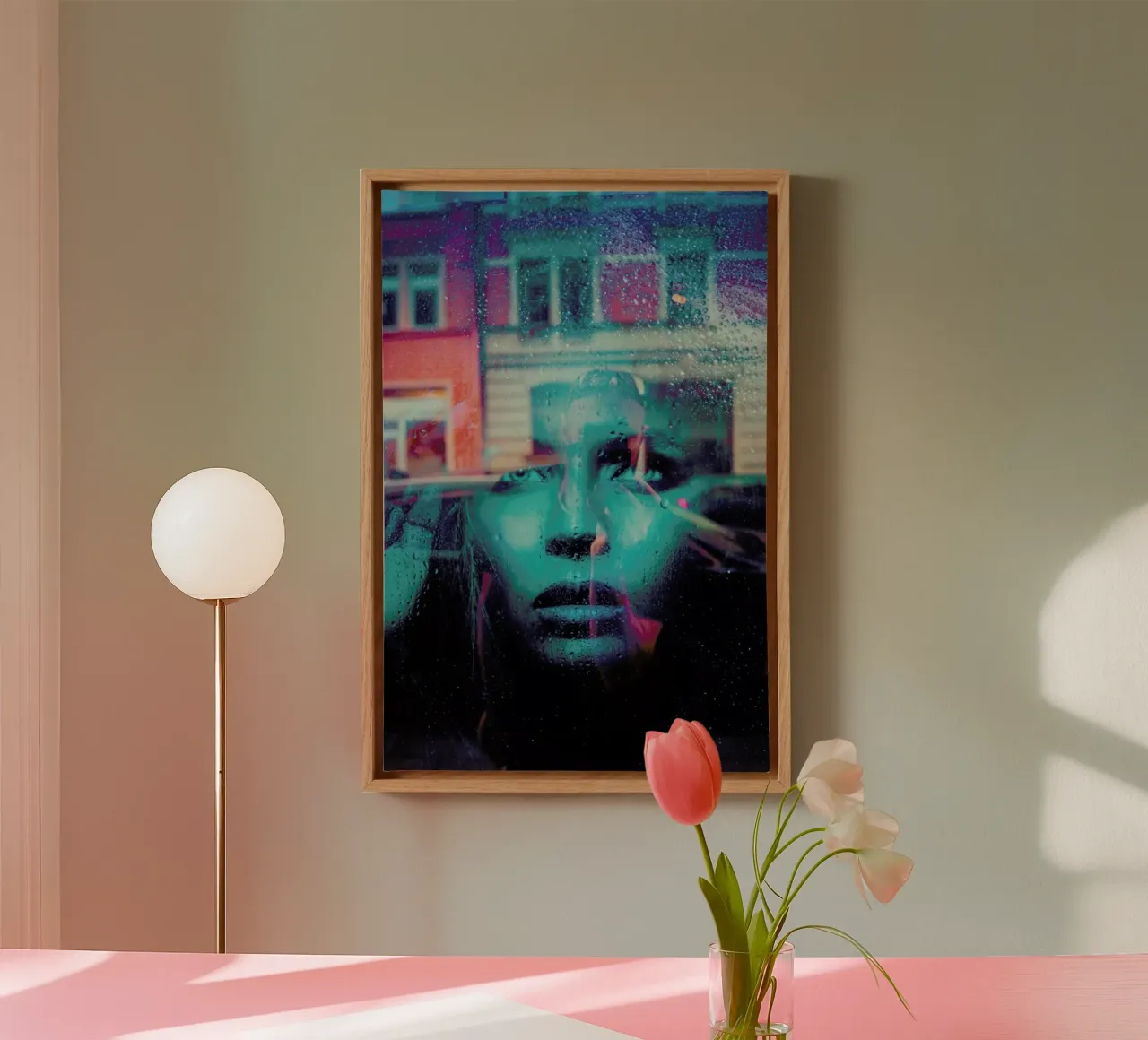 Selfie canvas met Baklijst van Flo Klein