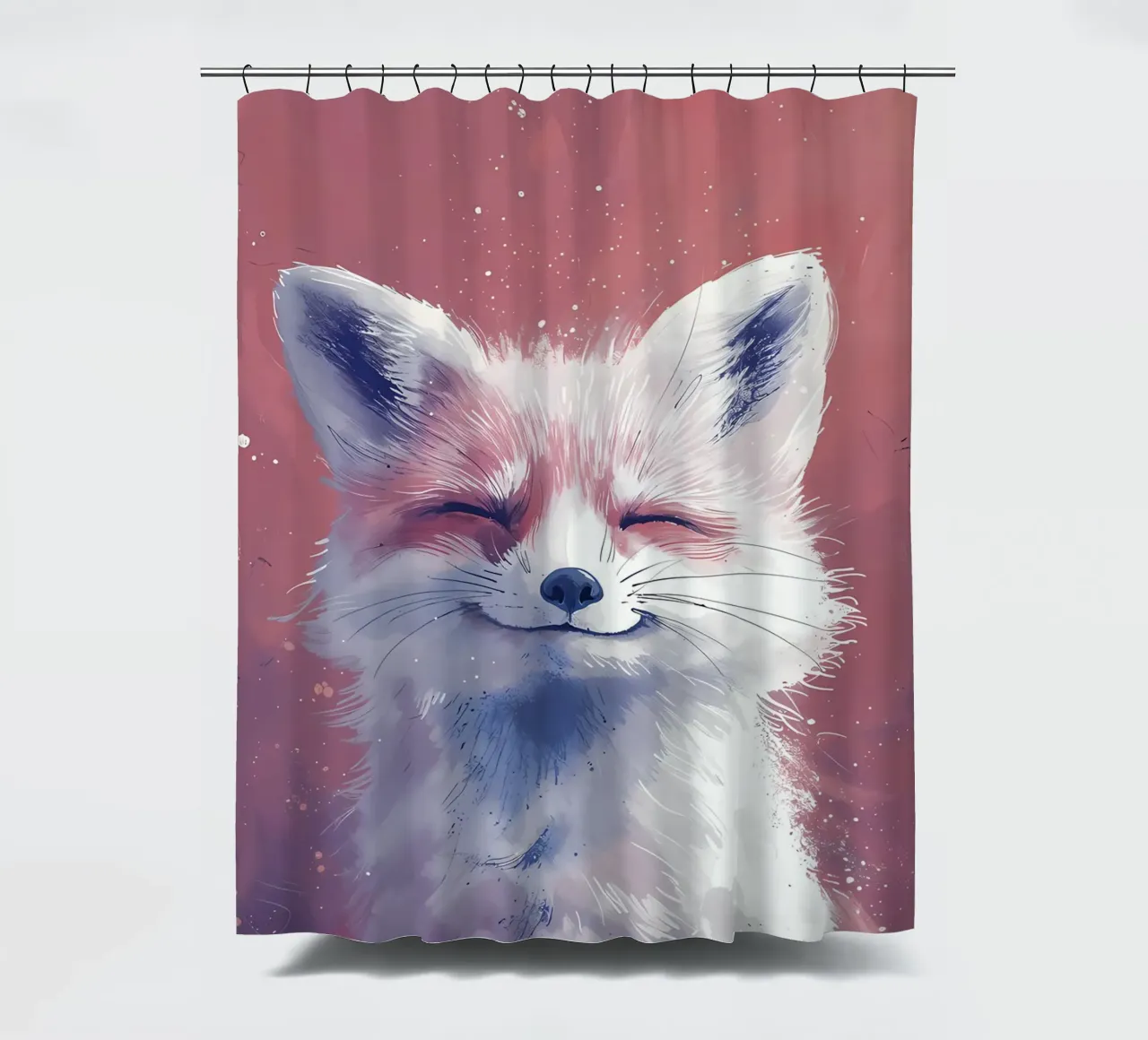 Blissful Fox_ Un portrait de la sérénité rideau de douche de Manh beo