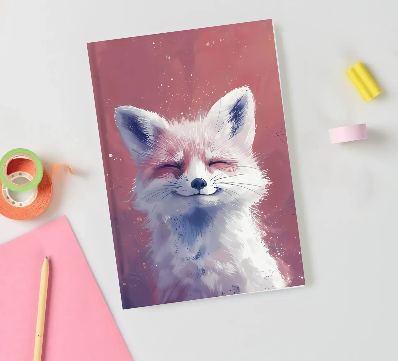 Blissful Fox_ A Portrait of Serenity notebook by Manh beo