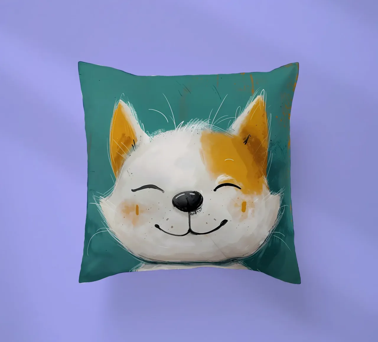 Blissful Pup decorative cushion by Manh beo