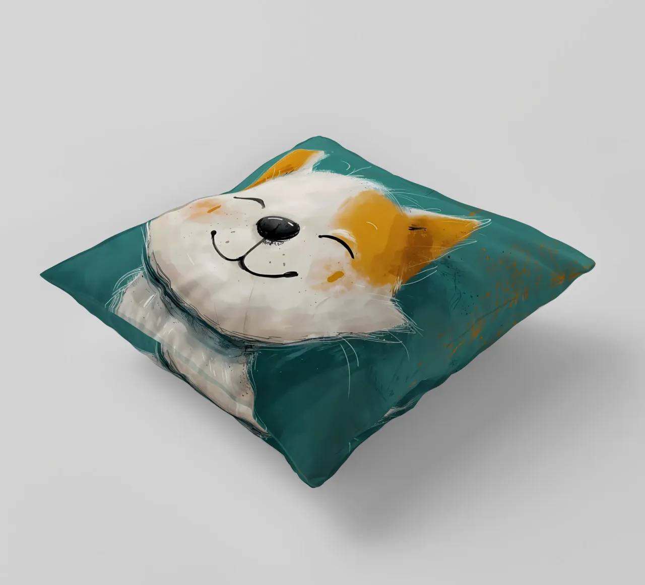 Blissful Pup decorative cushion by Manh beo