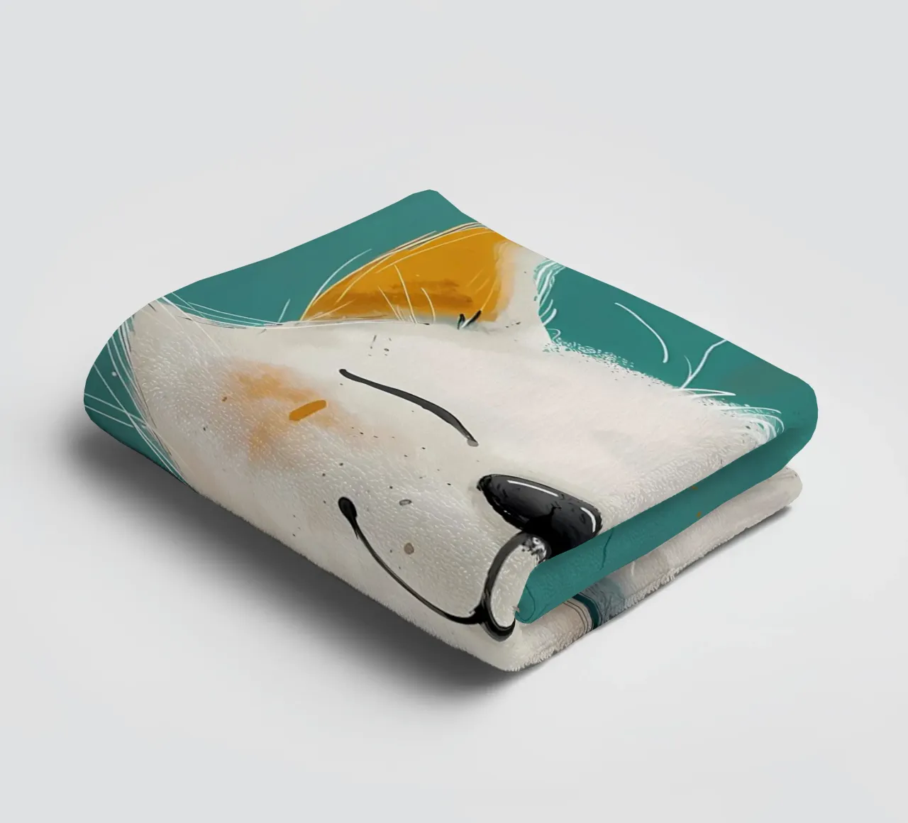Blissful Pup towel by Manh beo