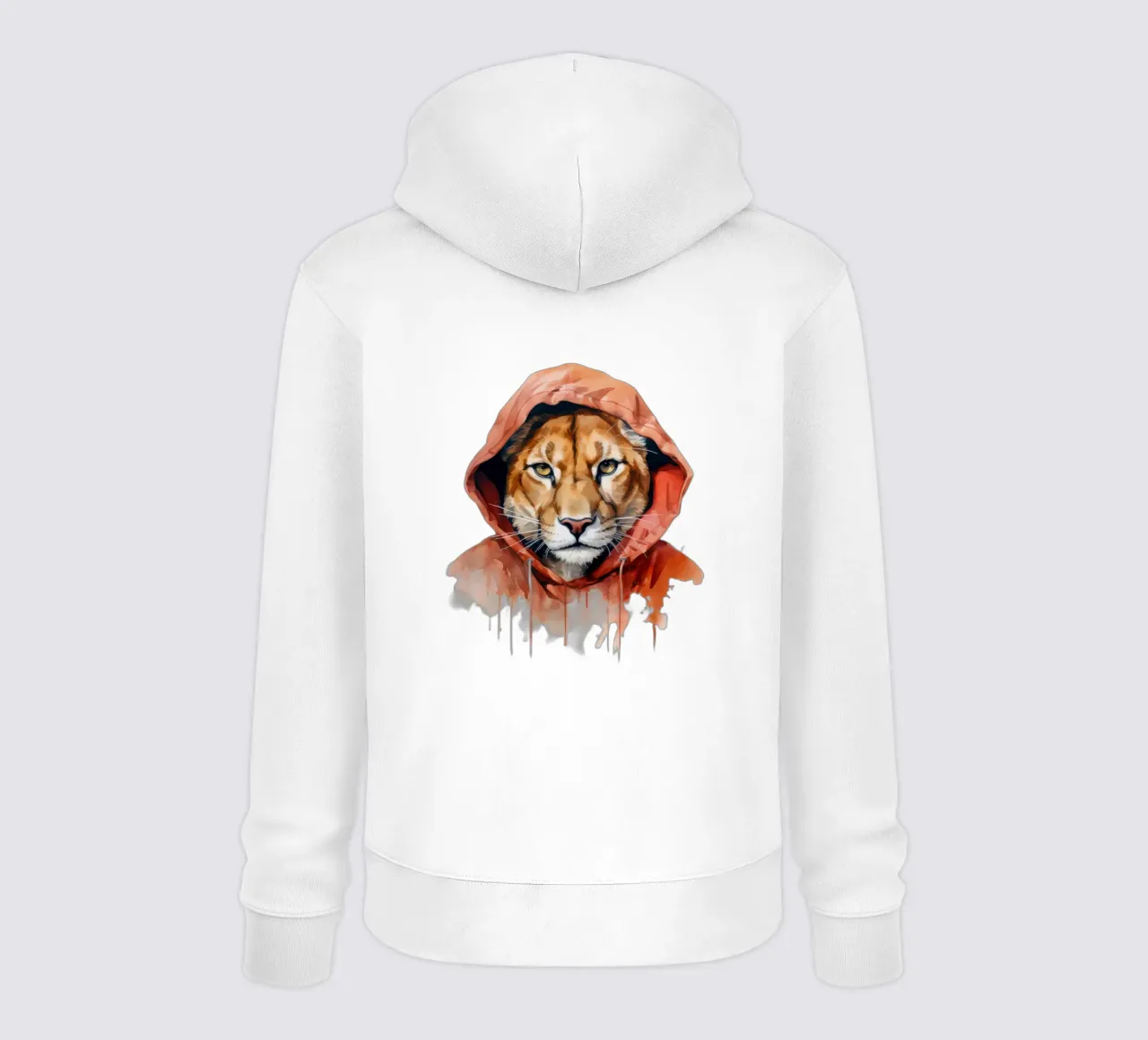 Acquerello Cartoon Cougar in felpa con cappuccio felpa con cappuccio da Animal Portraits