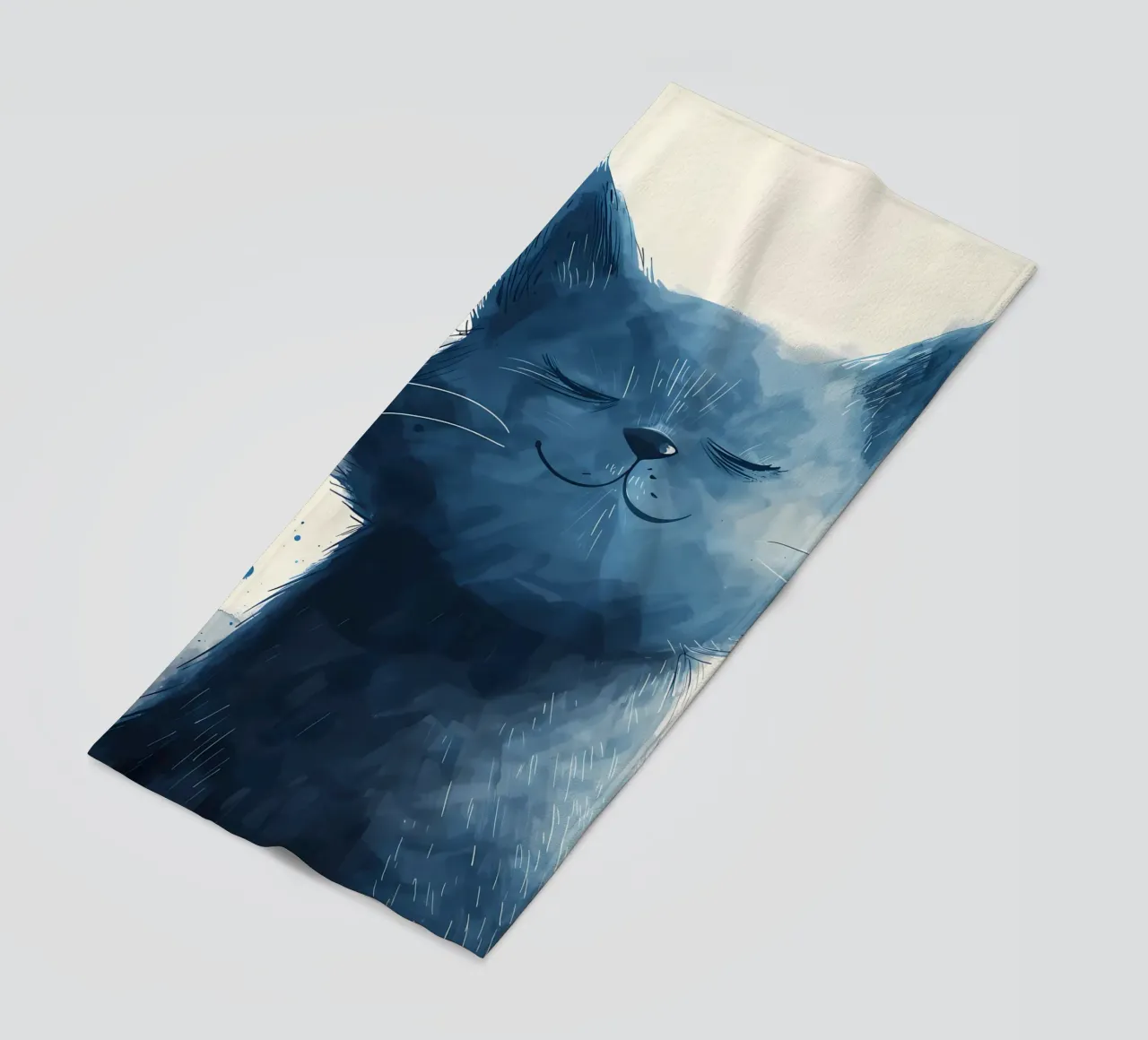 Blue Bliss Kitty beach towel by Manh beo