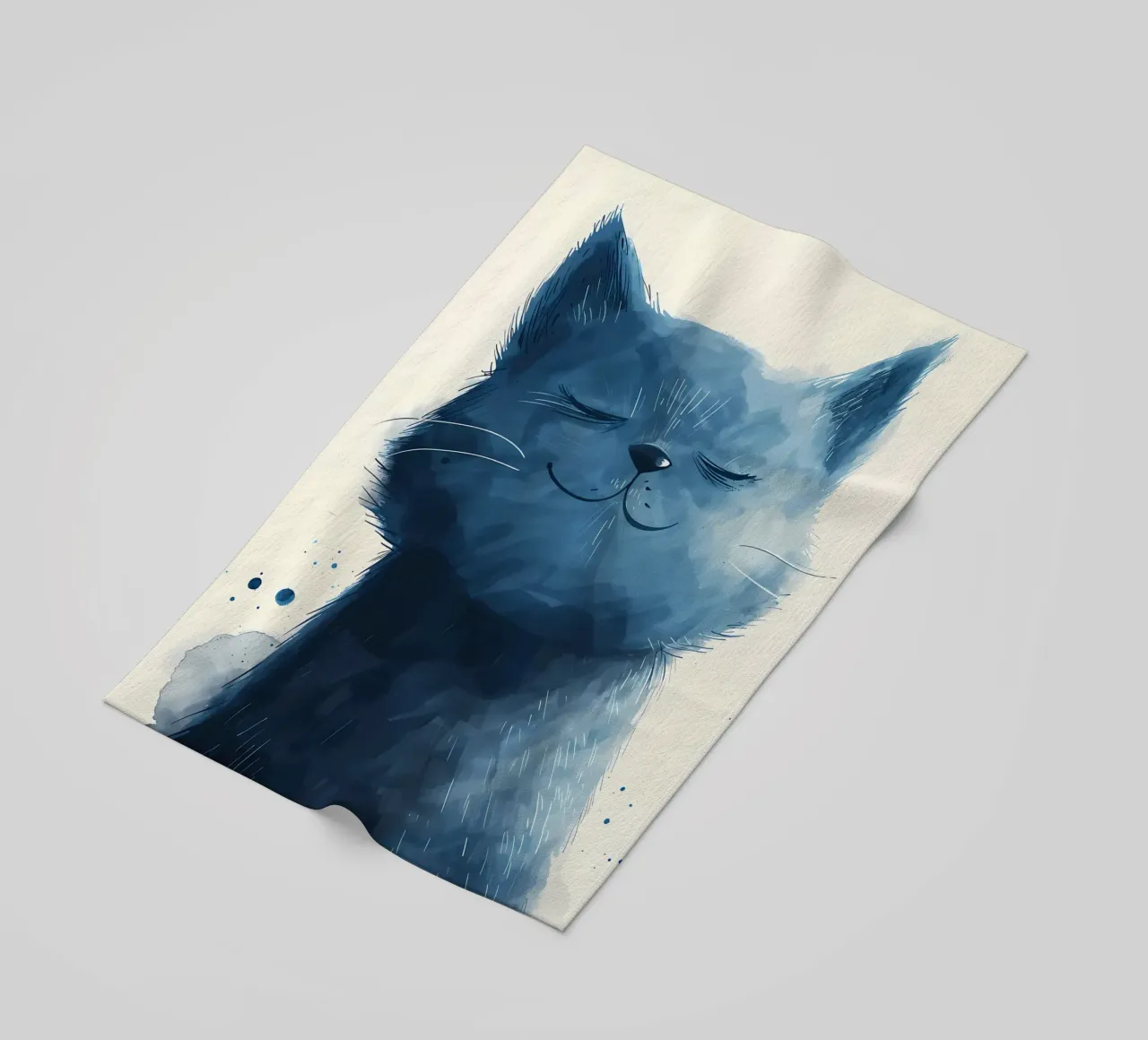 Blue Bliss Kitty beach towel by Manh beo