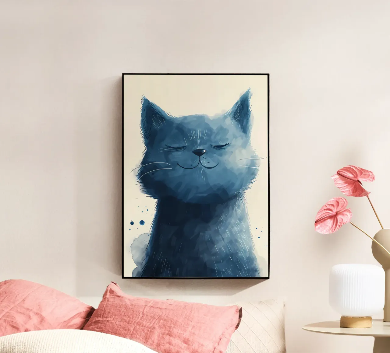 Blue Bliss Kitty acrylic glass by Manh beo