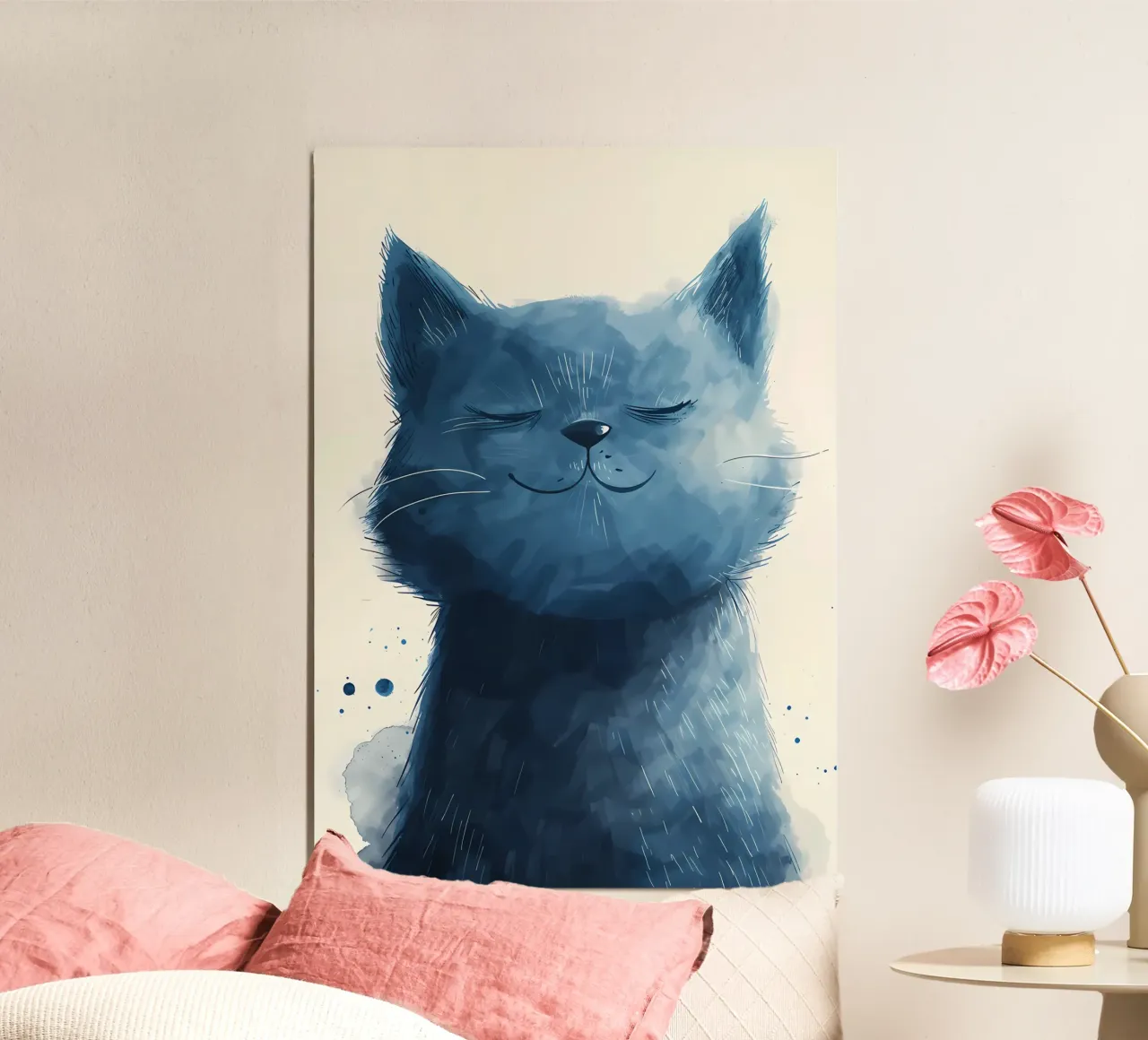 Blaue Glückseligkeit Kätzchen Poster von Manh beo