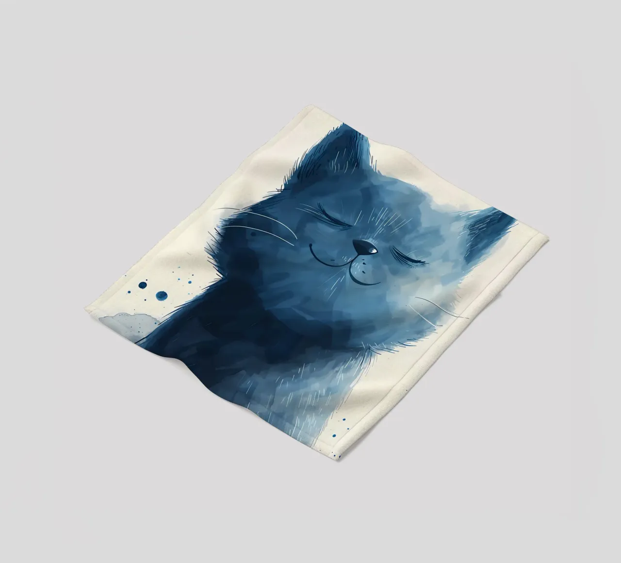 Blaue Glückseligkeit Kätzchen Fleecedecke von Manh beo