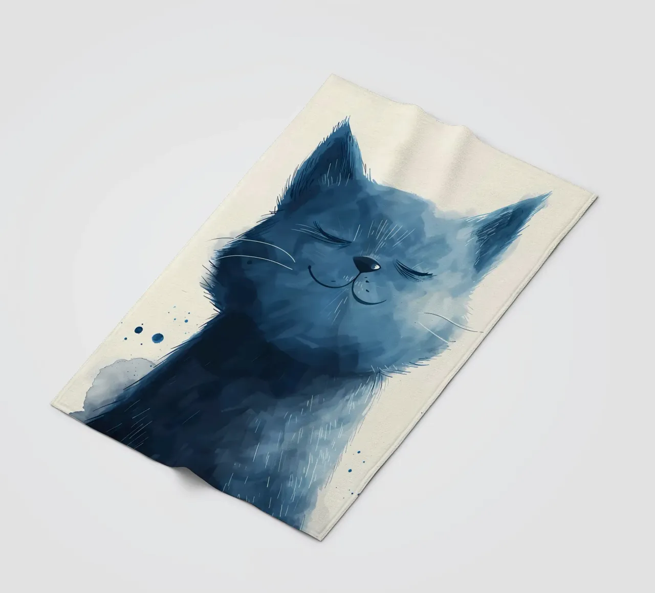 Blaue Glückseligkeit Kätzchen Fleecedecke von Manh beo