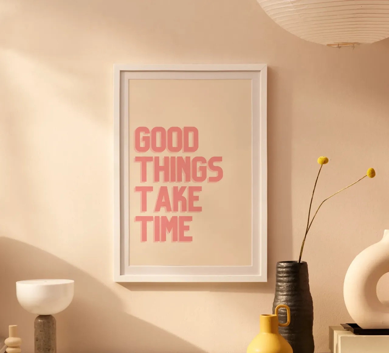 Le cose belle richiedono tempo - Poster tipografico minimalista poster da Studio Mooodz