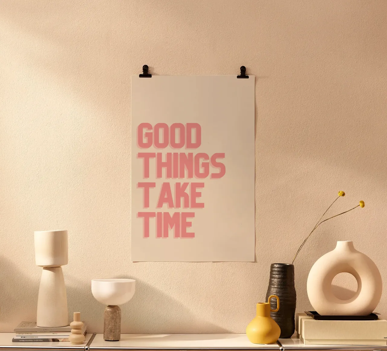 Le cose belle richiedono tempo - Poster tipografico minimalista poster da Studio Mooodz