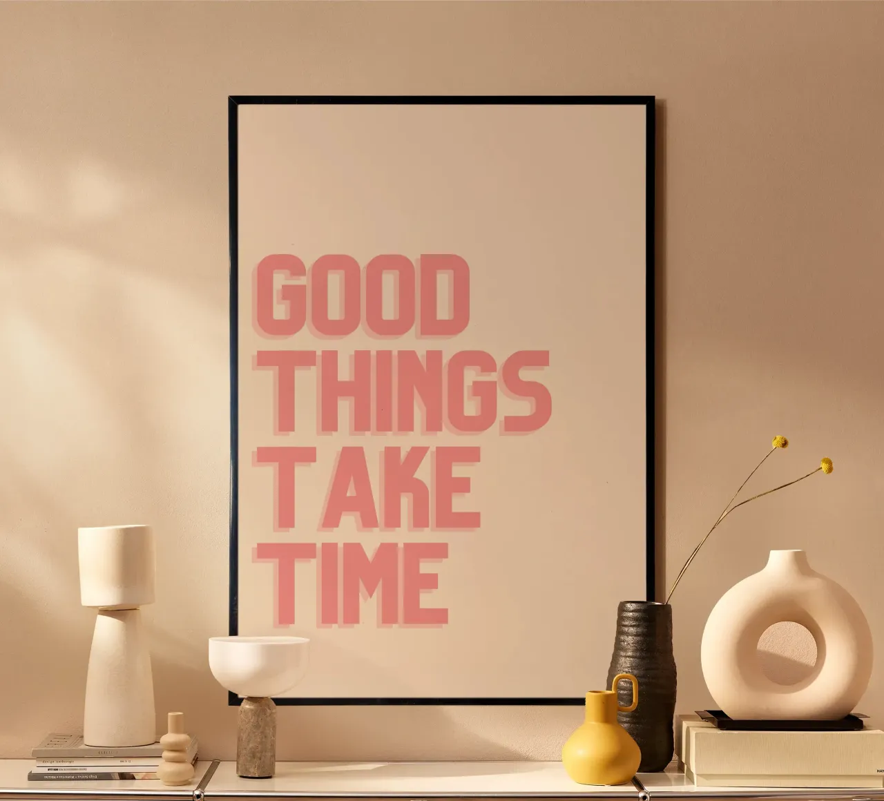 Le cose belle richiedono tempo - Poster tipografico minimalista poster da Studio Mooodz