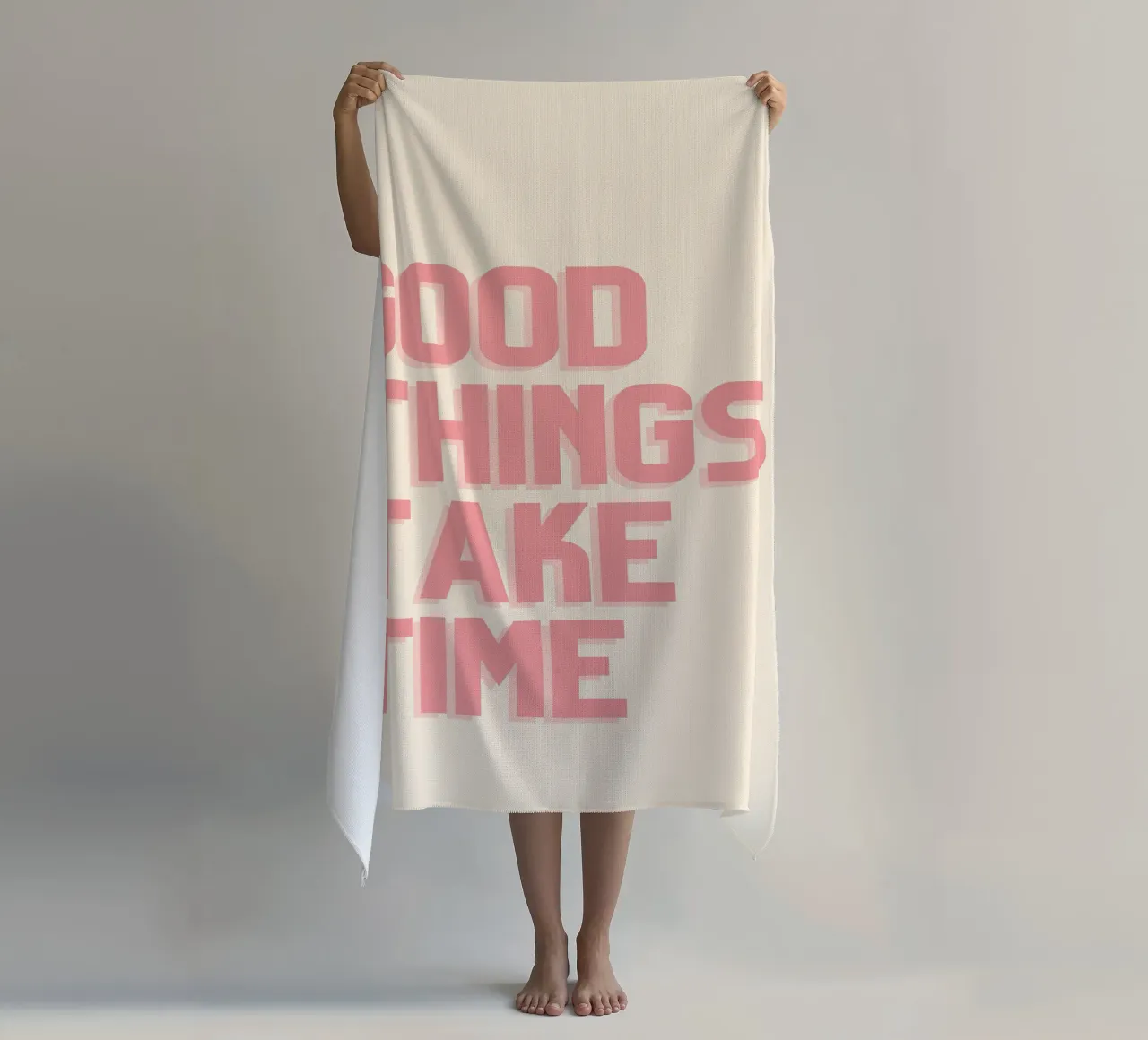 Le cose belle richiedono tempo - Poster tipografico minimalista telo mare da Studio Mooodz