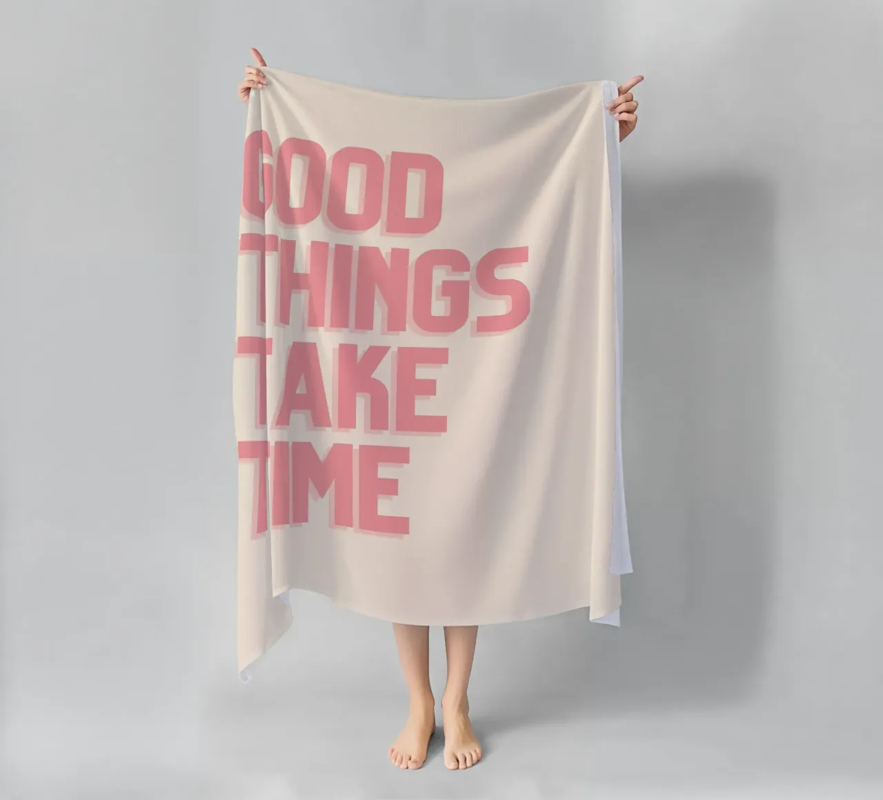 Le cose belle richiedono tempo - Poster tipografico minimalista telo mare da Studio Mooodz