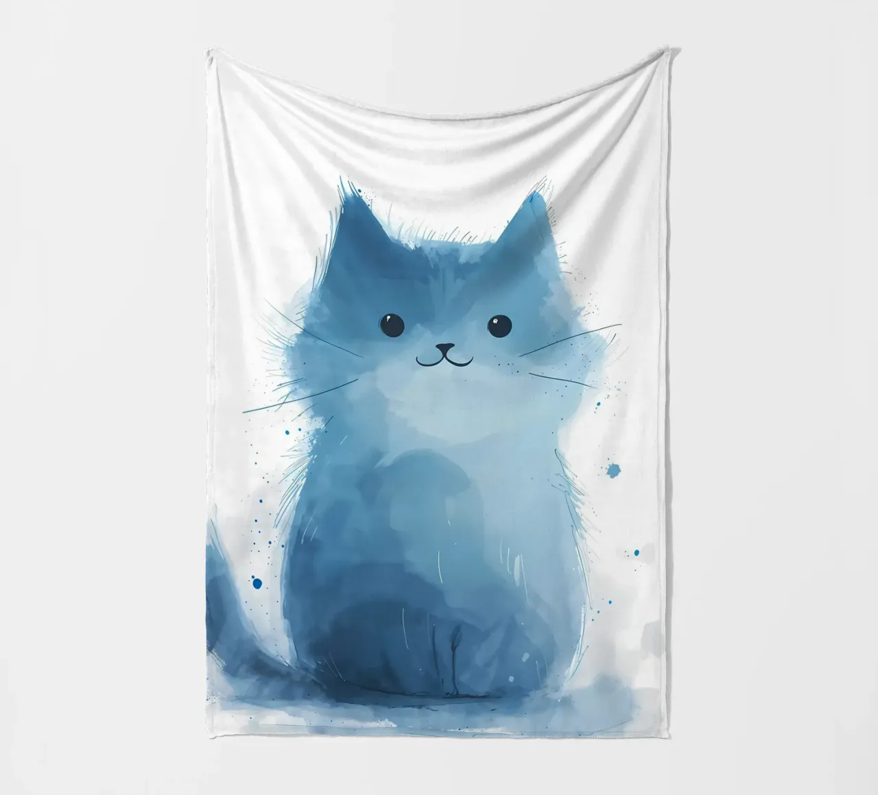 Blauer Farbton Kätzchen Fleecedecke von Manh beo