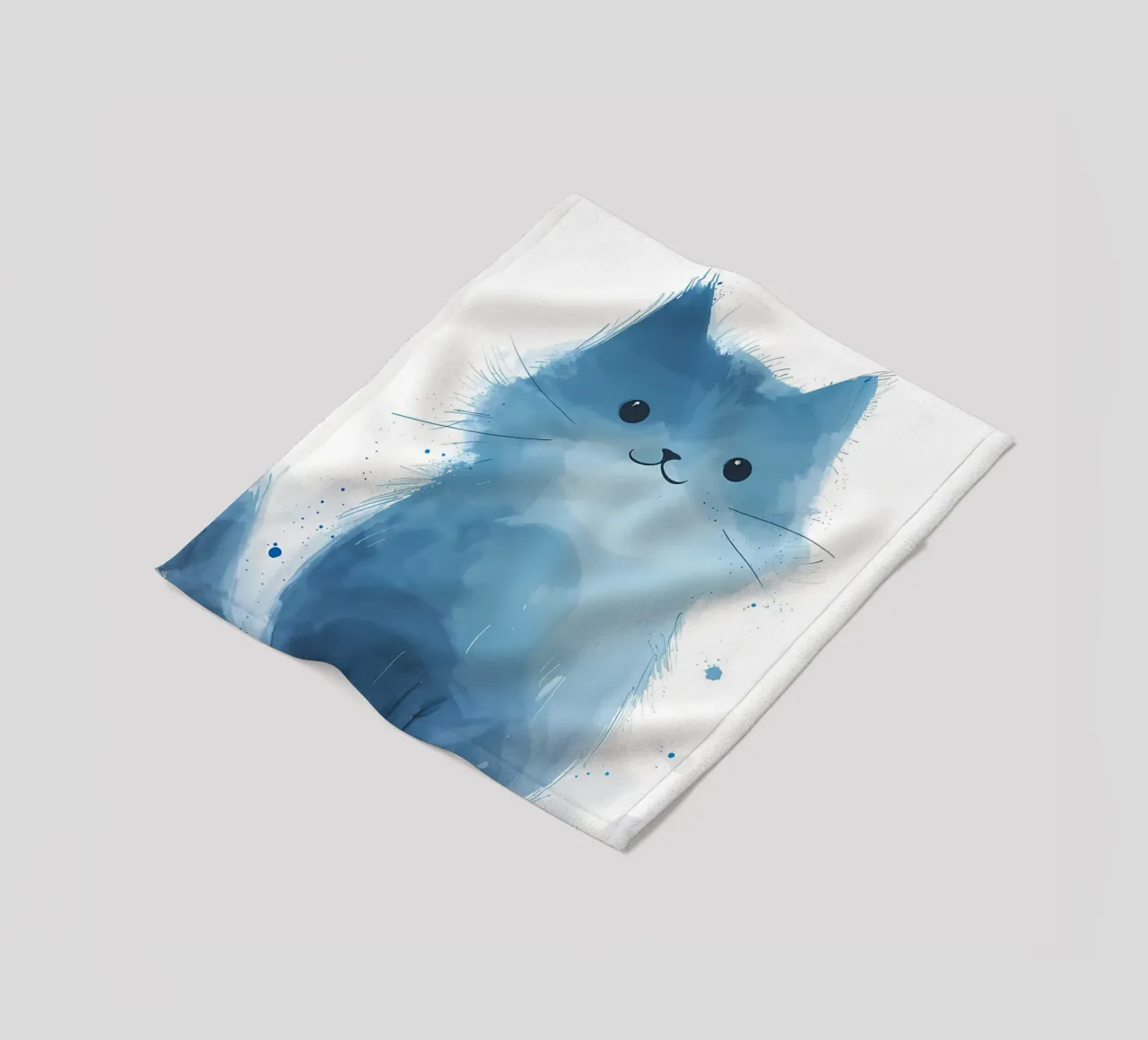 Blauer Farbton Kätzchen Fleecedecke von Manh beo