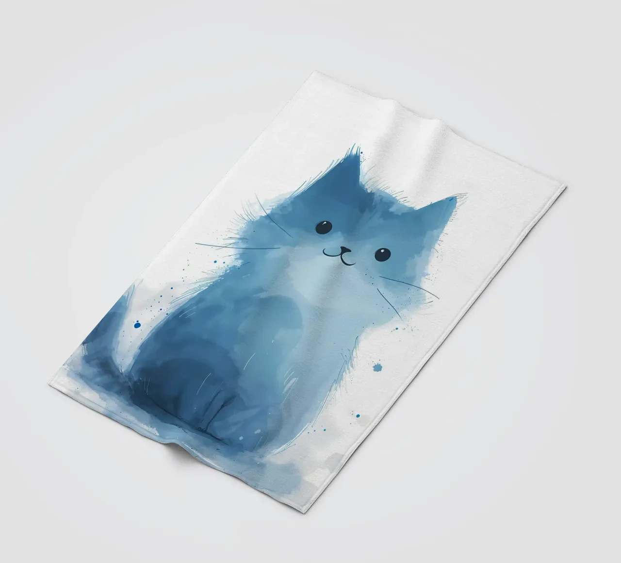 Blauer Farbton Kätzchen Fleecedecke von Manh beo
