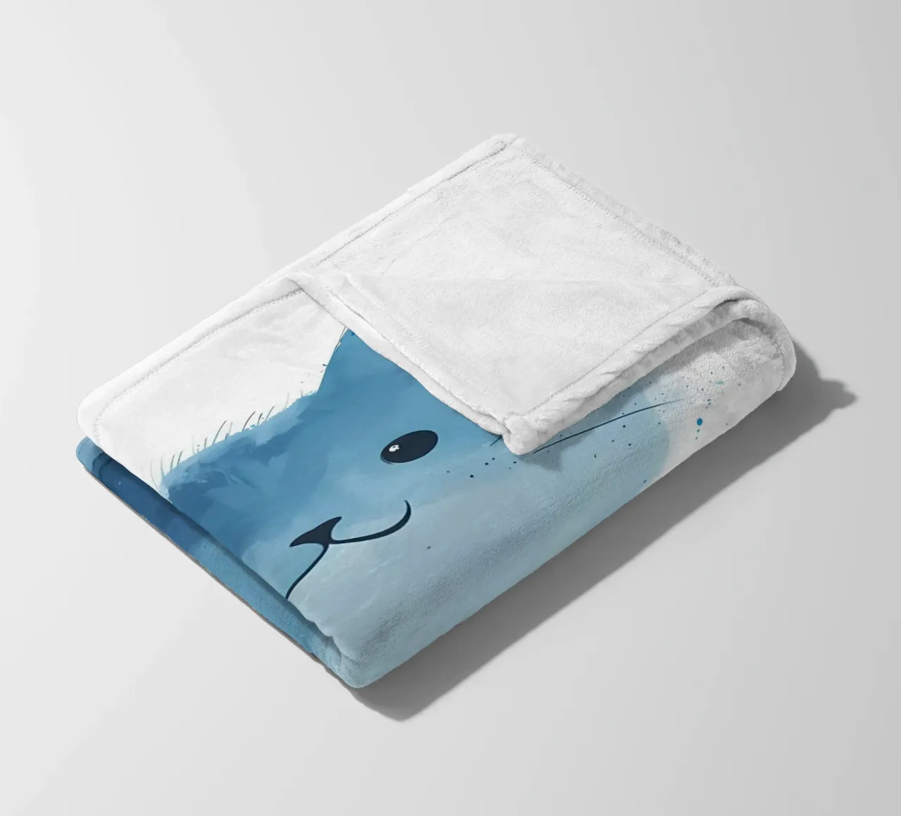 Blauer Farbton Kätzchen Fleecedecke von Manh beo